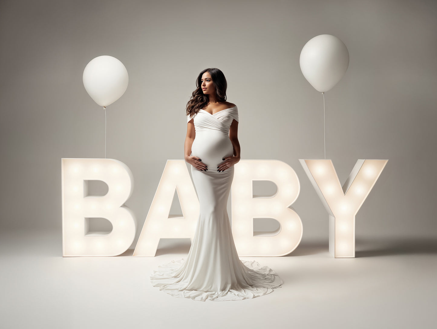 Baby Sign Neutrals Digital Backdrop Set