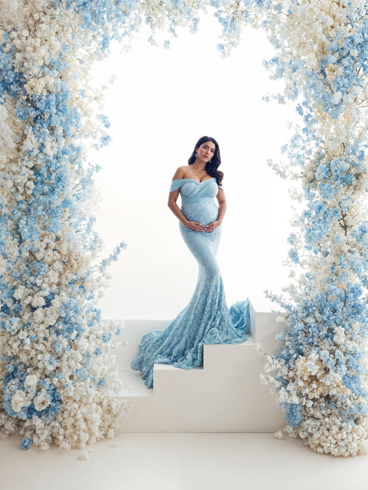 Floral Goddess Podium Digital Backdrop Set