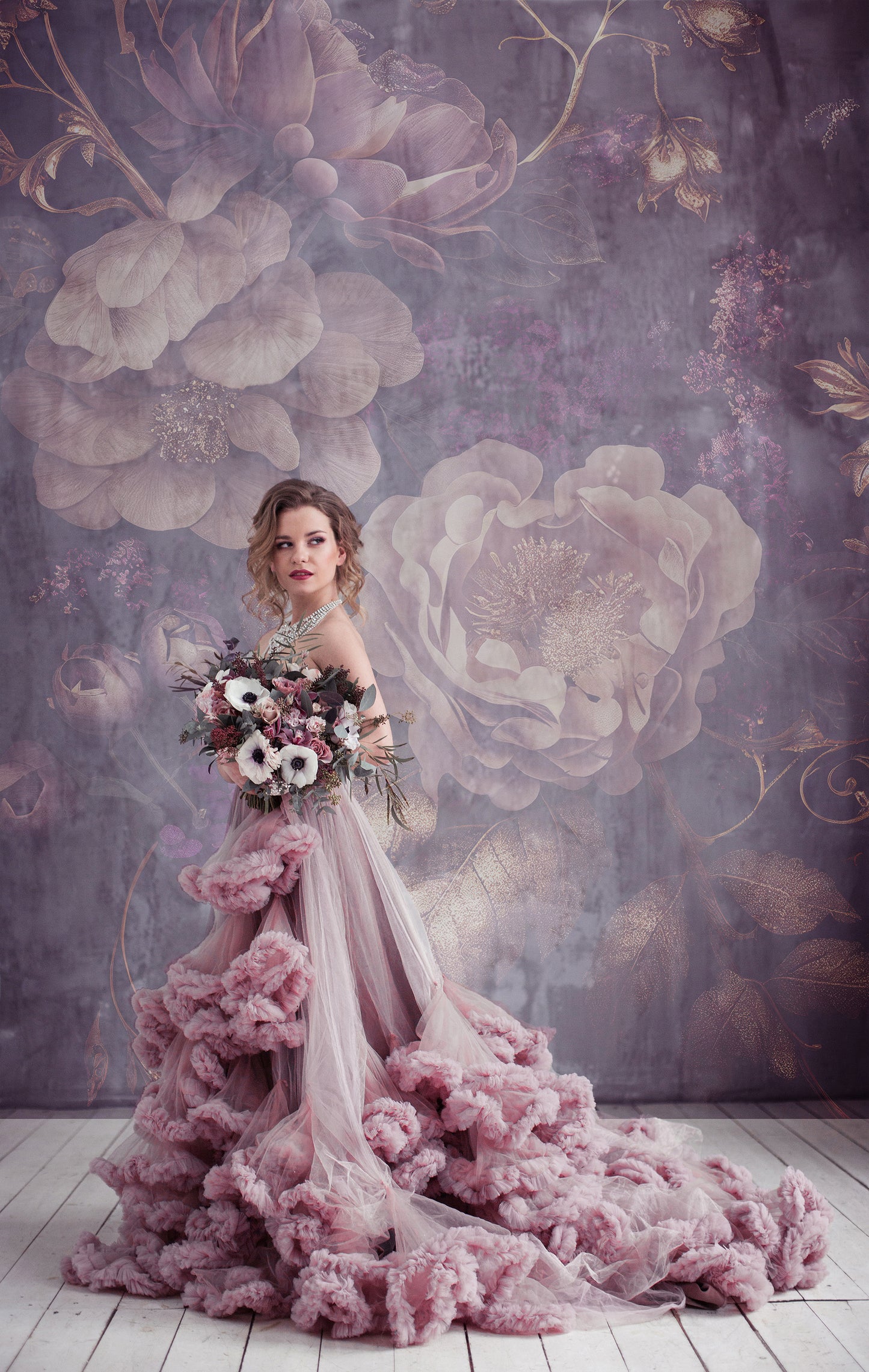 Multi-Color and Gold Florals Set Digital Backdrops, Maternity Backgrounds, Studio Backdrop Textures, Fine Art Textures, Photoshop Textures