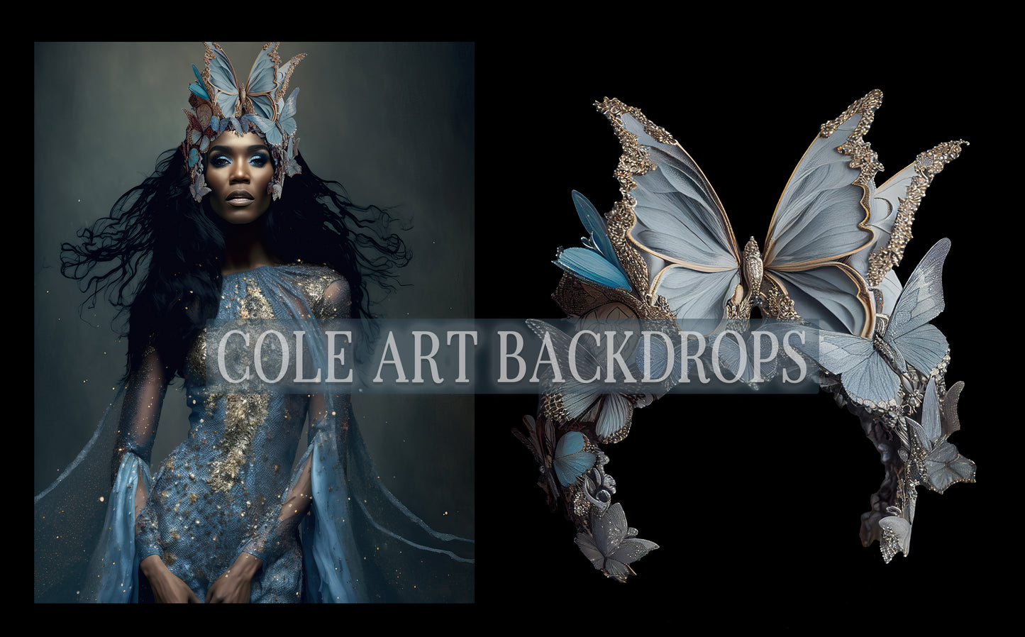 Blue and Gold Headpiece Digital Overlays, Maternity Backdrop Overlays, Studio Backdrop Overlays, Fine Art Textures, Photoshop Overlays
