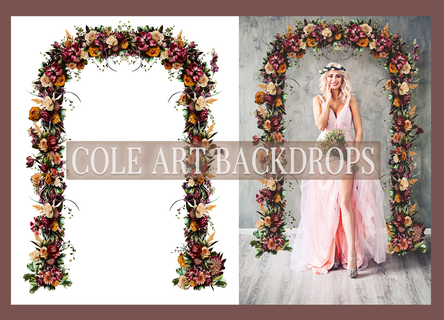 Aphrodite Floral Arch and Headpiece Overlay, Maternity Backdrop Overlays, Studio Backdrop Overlays, Photoshop Overlays
