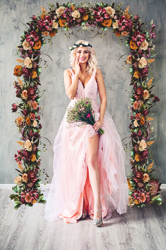 Sobreposição de arco floral e touca de Afrodite, sobreposições de cenário de maternidade, sobreposições de cenário de estúdio, sobreposições de Photoshop