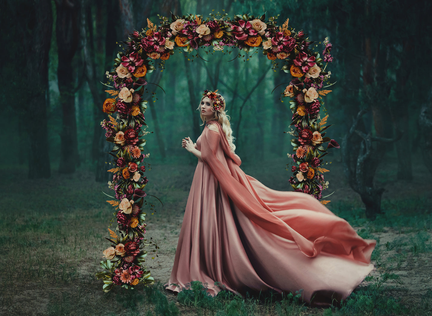 Aphrodite Floral Arch and Headpiece Overlay, Maternity Backdrop Overlays, Studio Backdrop Overlays, Photoshop Overlays
