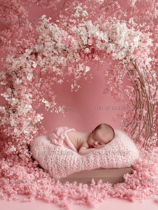 Baby Heart Branch 5, Newborn Digital Backdrops, Baby Backdrop, Newborn Background