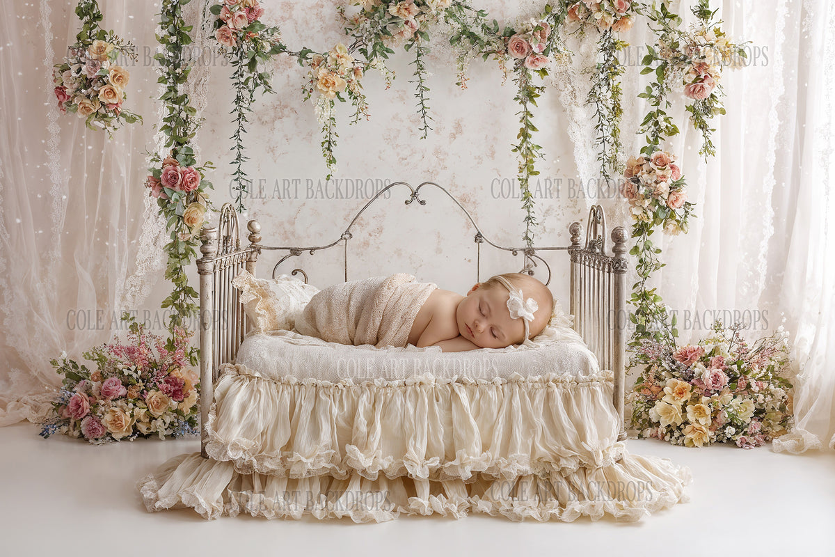 Simple Baby Backdrop Iron Baby Flower Bed 7 Newborn Digital Backdrops, Baby Backdrop, Newbo ...