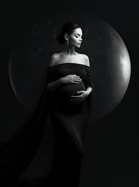 Cenários digitais Dark Moon Set, fundos de maternidade, cenários de estúdio, texturas de belas artes, sobreposição de Photoshop