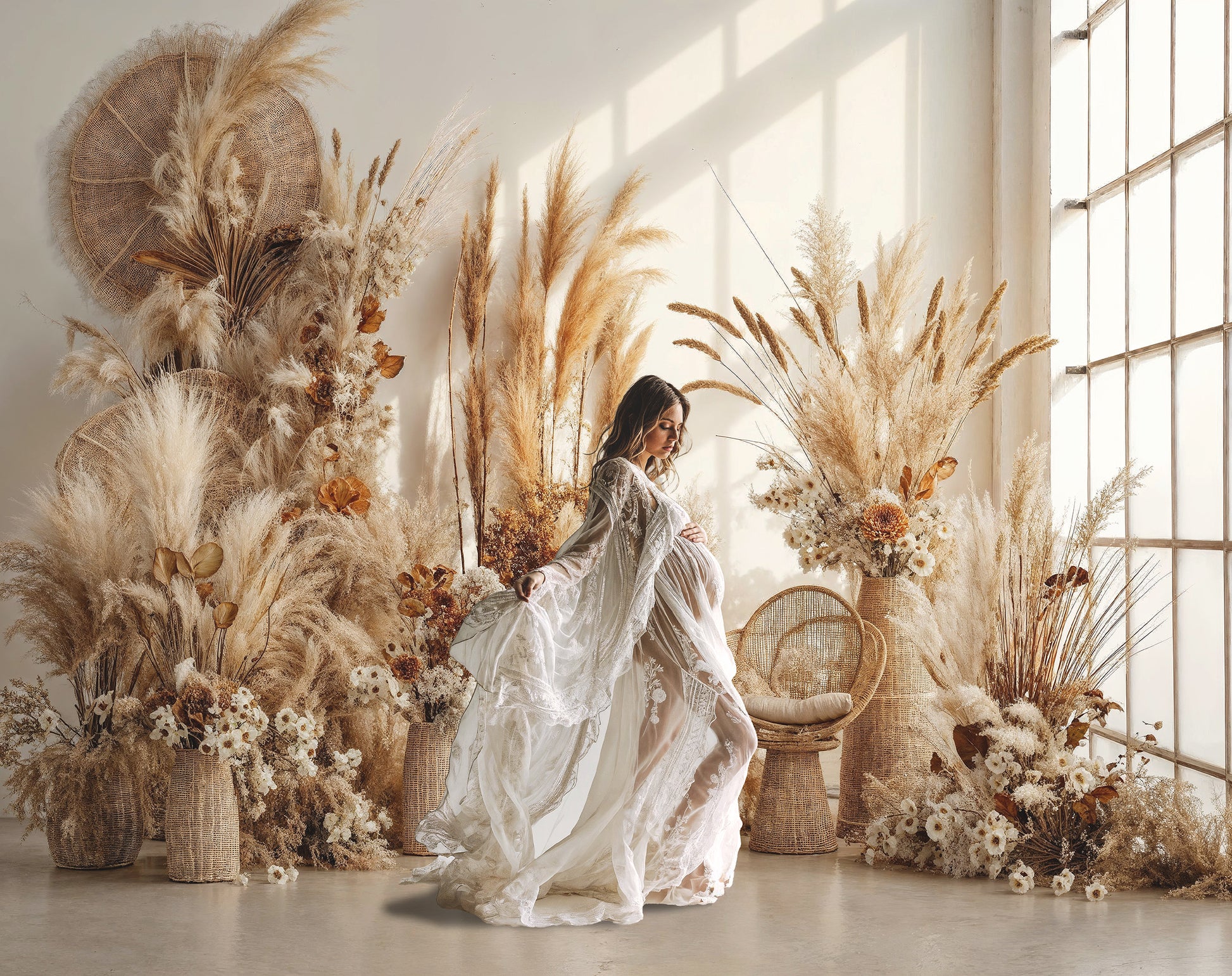 Boho Chic Set Digital Backdrops, Maternity Backdrop Overlays, Studio B ...