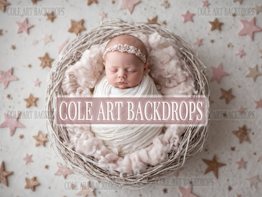 Gold Star Baby 3, Newborn Digital Backdrop, Baby Backdrop