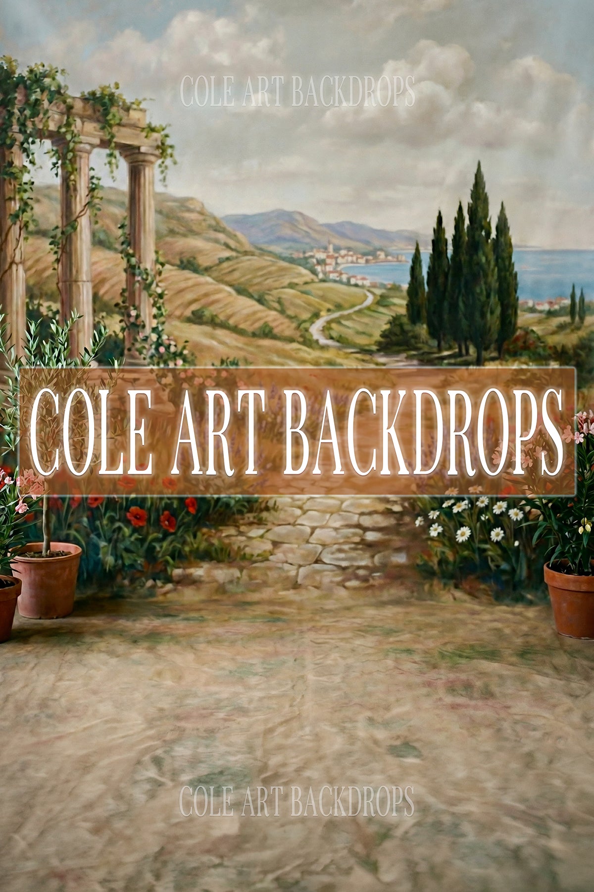 Grecian landscape 15, Printed Backdrop, Photography Backdrop