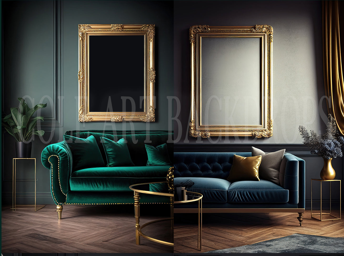 Luxe Frame MockUps / Stylish Interior Gold Frame MockUps / Digital Backdrop / Digital Download