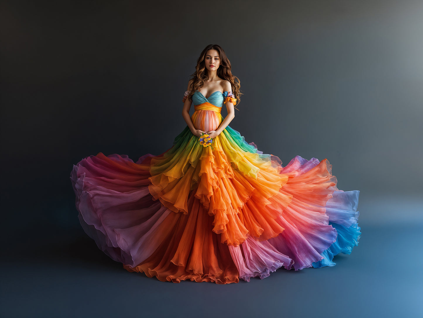 Rainbow Dress Digital Overlays, Photoshop Overlays, Digital Backdrops Set