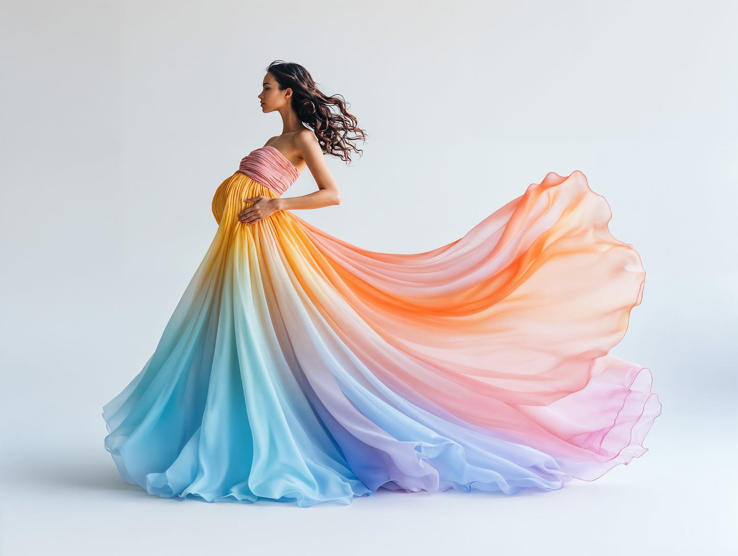 Rainbow Dress Digital Overlays, Photoshop Overlays, Digital Backdrops Set