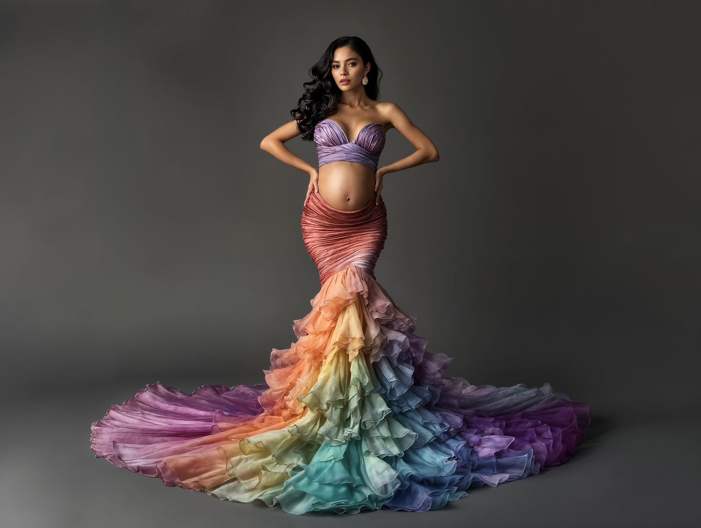 Rainbow Dress Digital Overlays, Photoshop Overlays, Digital Backdrops Set