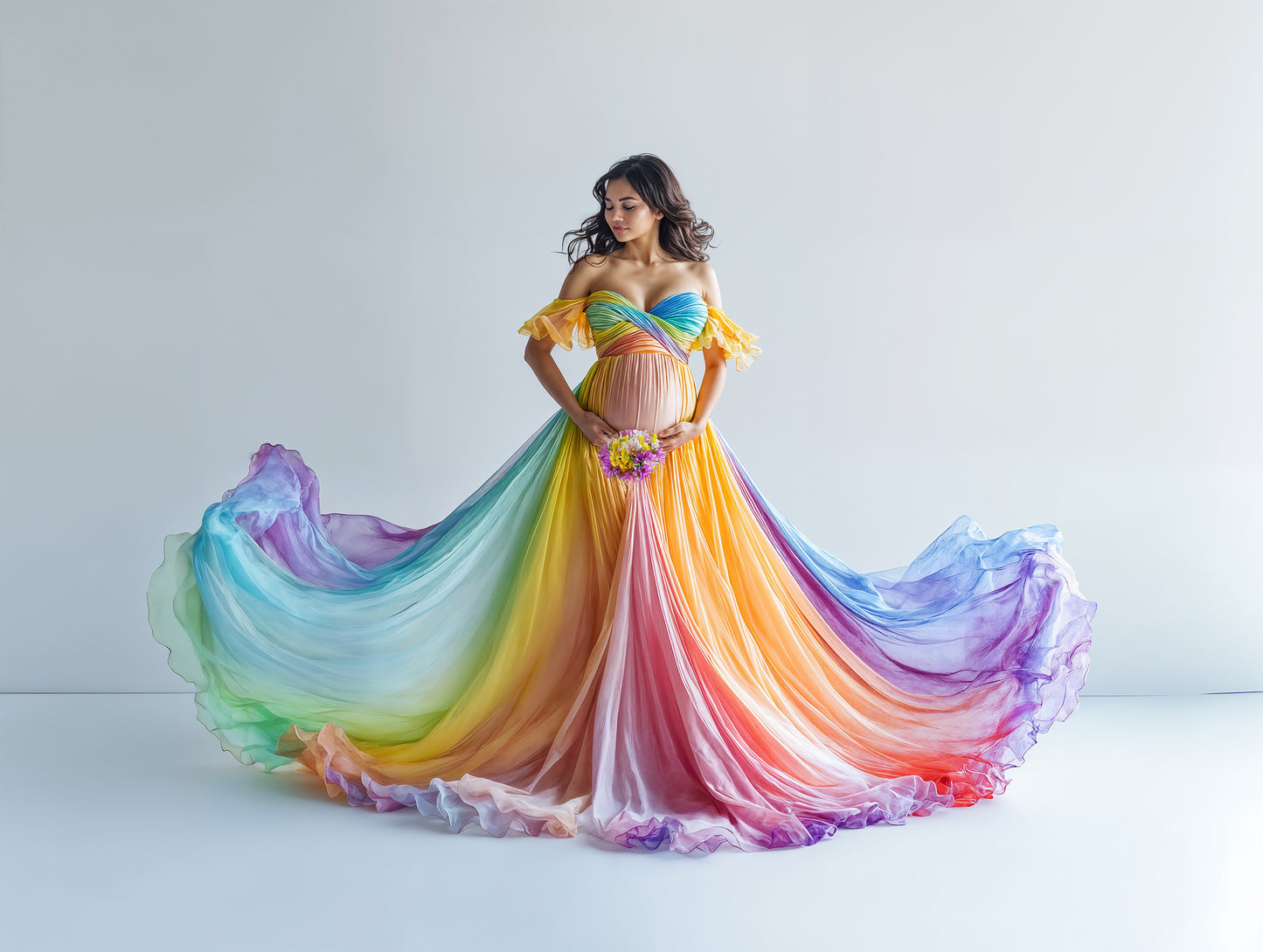 Rainbow Dress Digital Overlays, Photoshop Overlays, Digital Backdrops Set