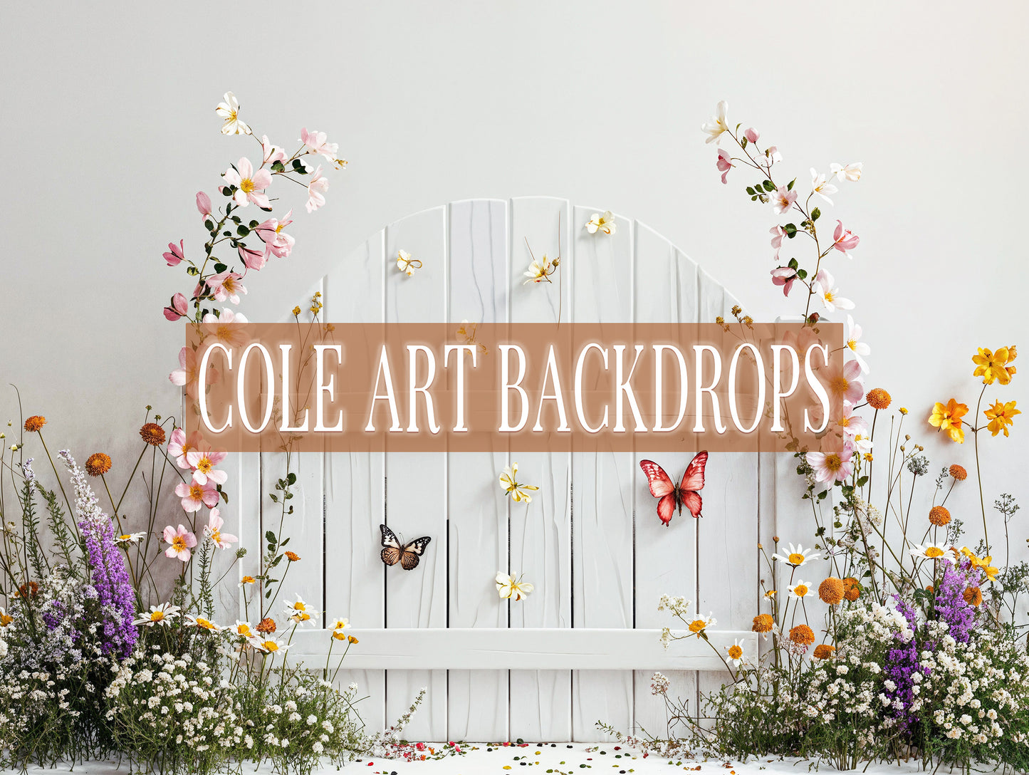 White Gates 3 Printed Backdrop, Fabric Backdrops, Photography Backdrops