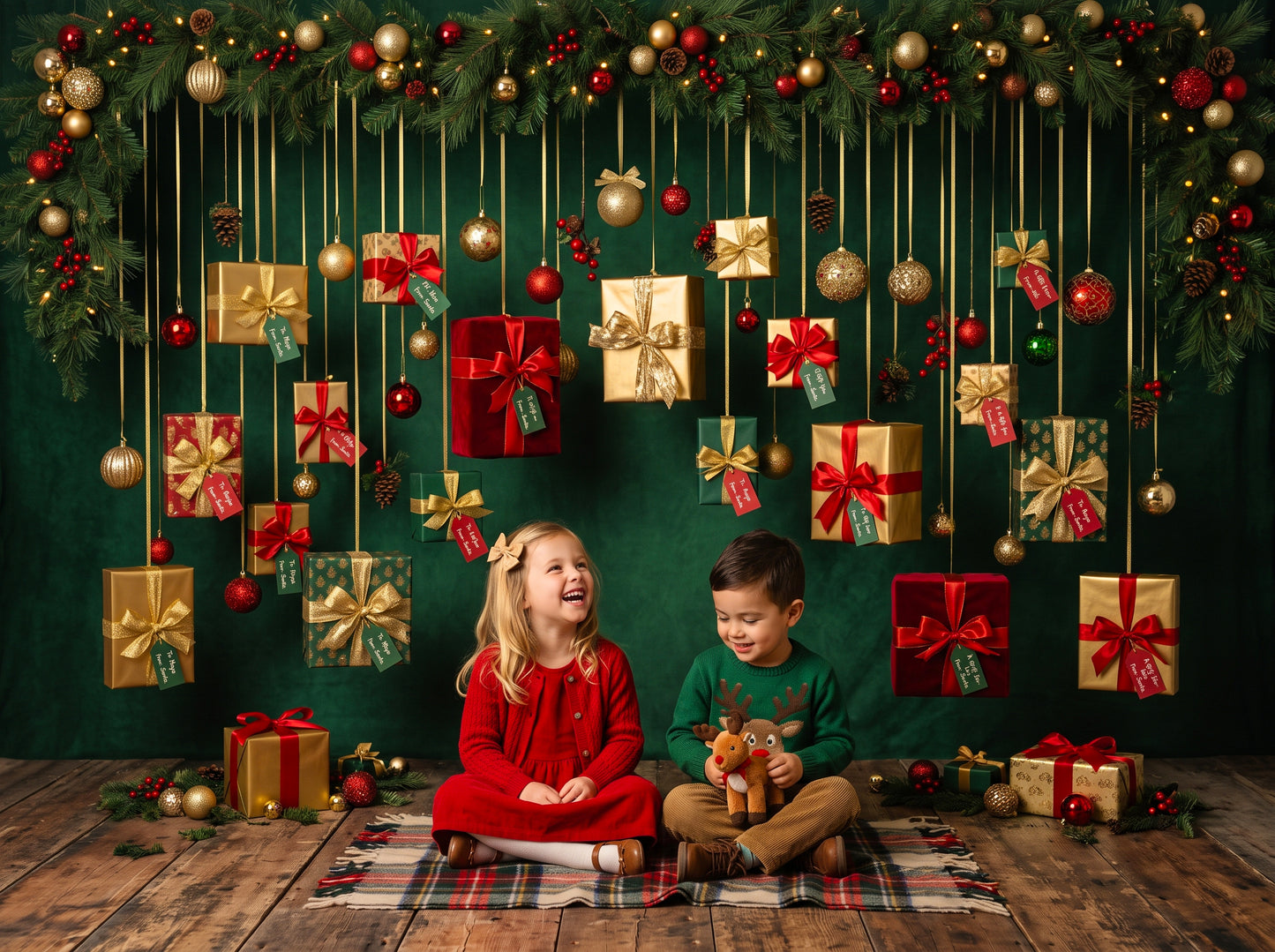 Cenários digitais coloridos de Natal, conjunto de cenários de Natal
