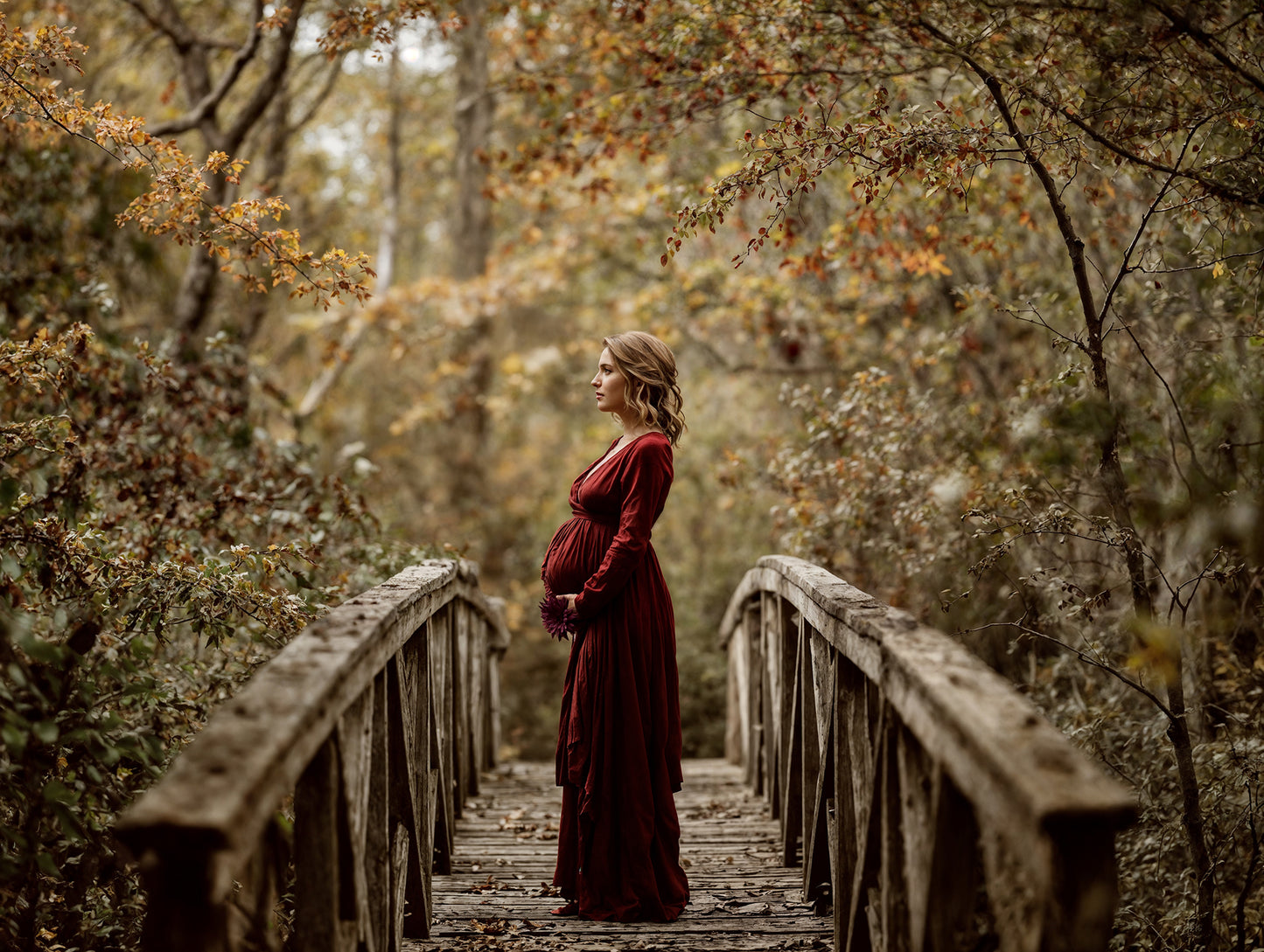 Fall Bridge Digital Backdrop Set