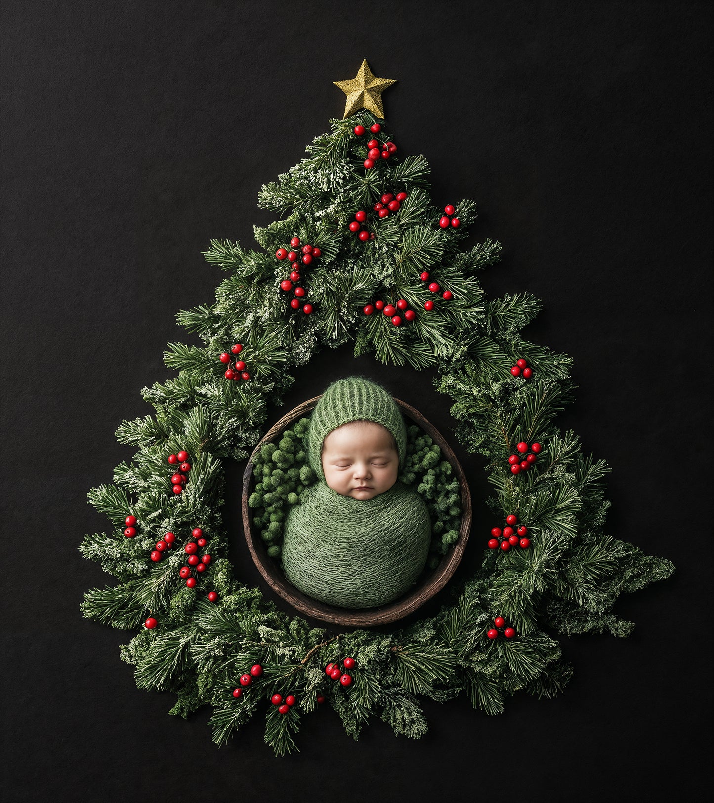 Fern Christmas Digital Background, Newborn Christmas Backdrops Set