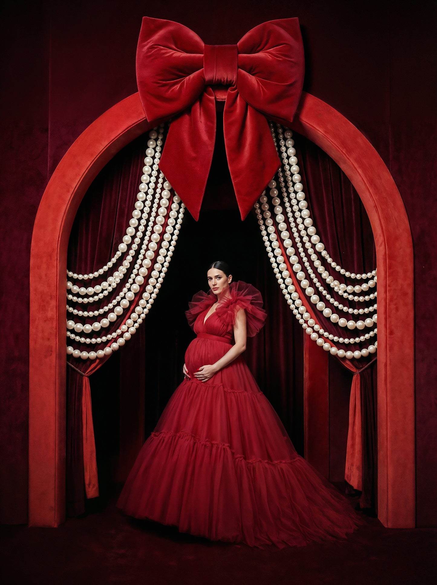 Valentine Bows Digital Backdrop Set