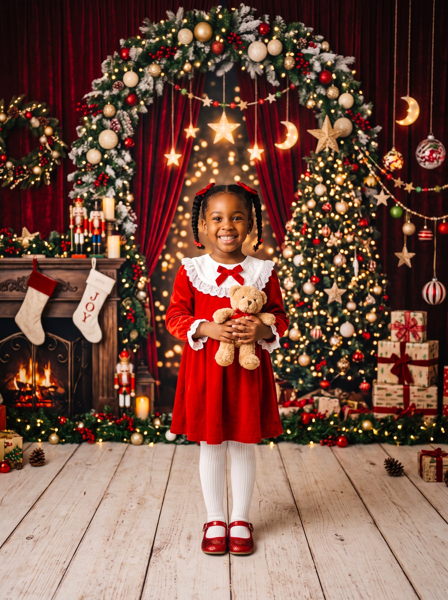 Cenários digitais coloridos de Natal, conjunto de cenários de Natal