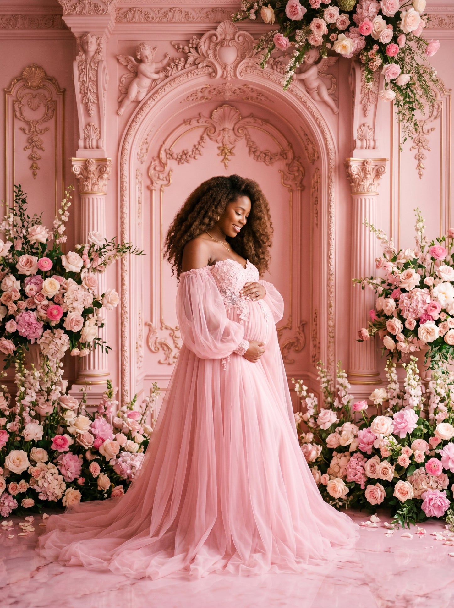 Floral Stone Digital Backdrop Set