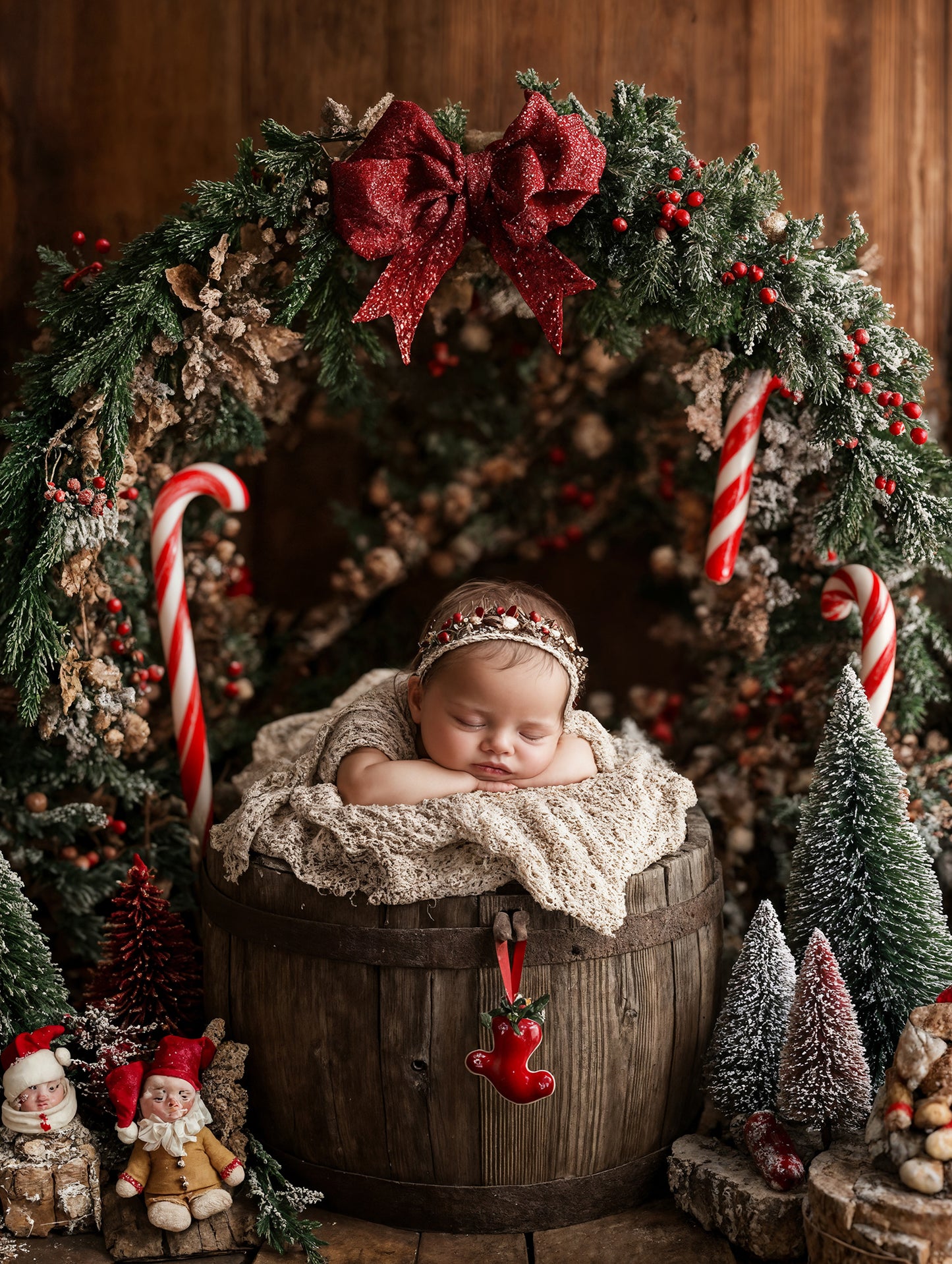 Candy Cane Baby Digital Background, Newborn Backdrops Set