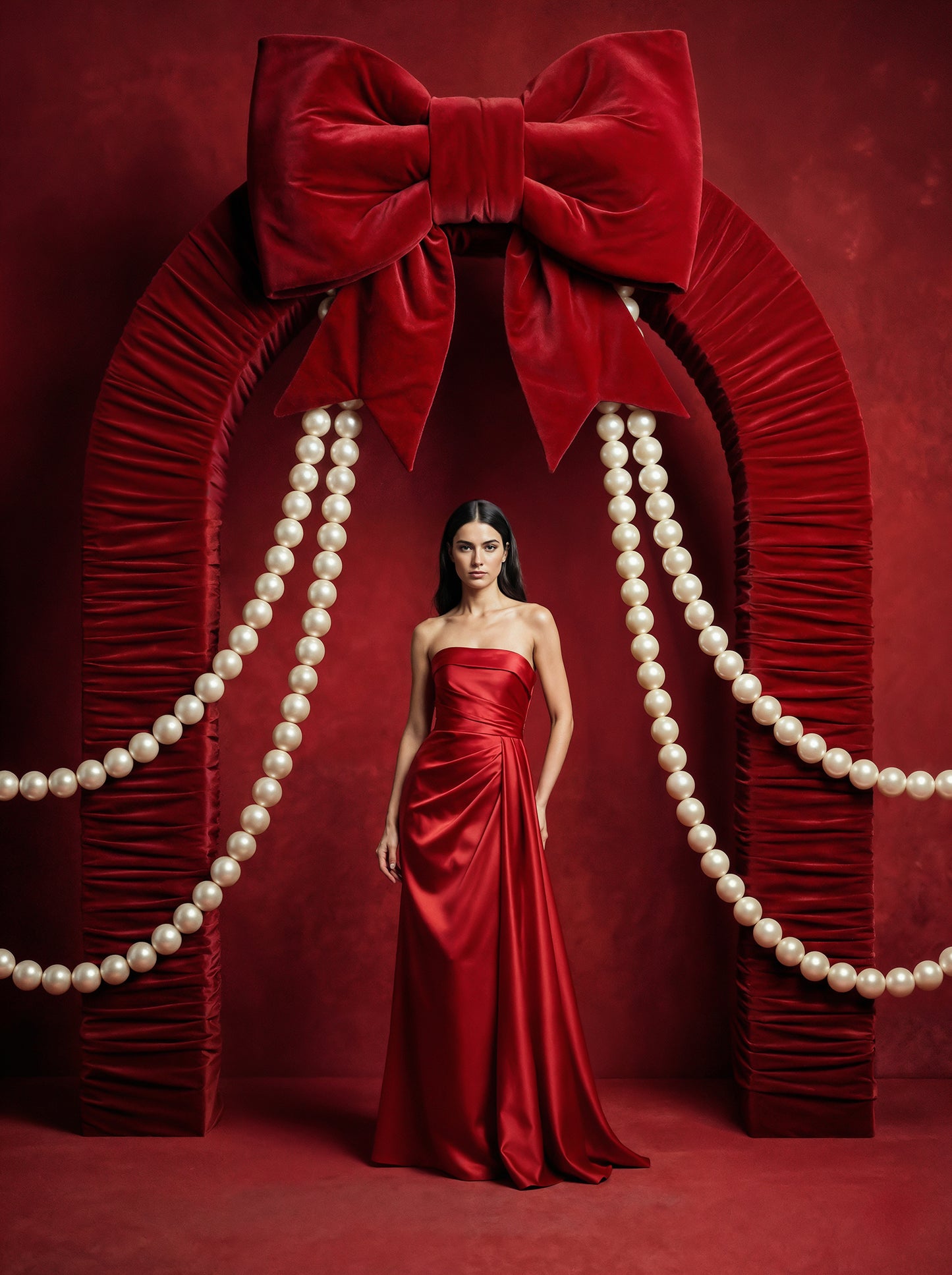 Valentine Bows Digital Backdrop Set