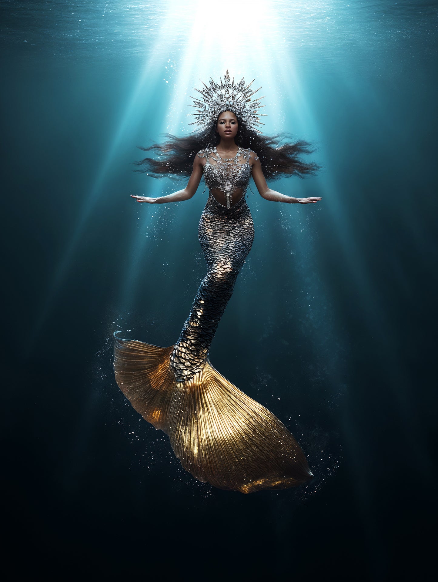 Mermaid Underwater Digital Backdrop Set