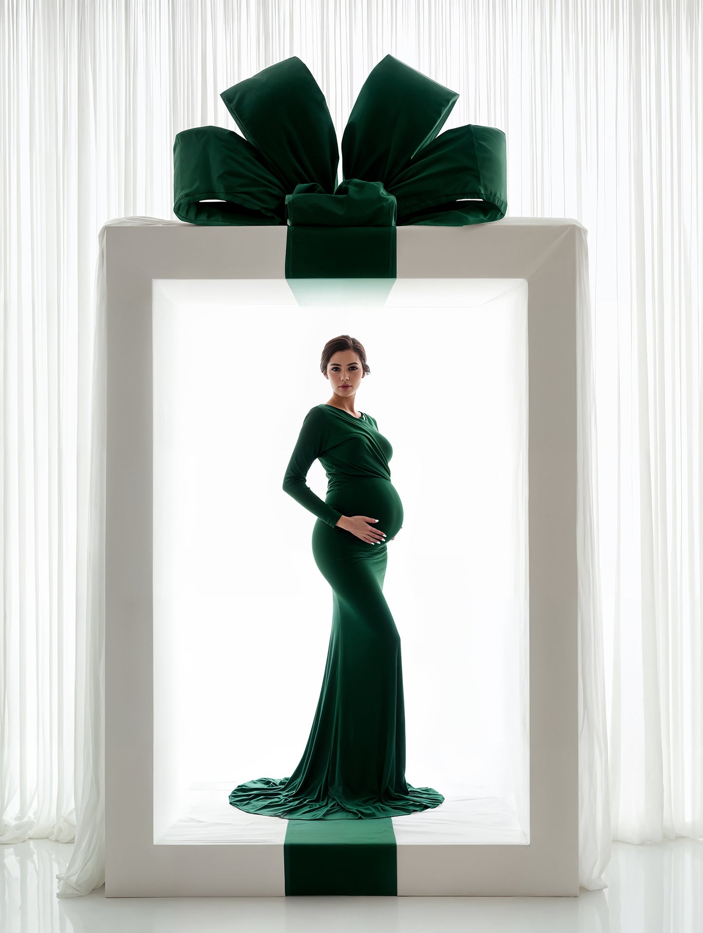 Bow Box Christmas Digital Backdrops Set