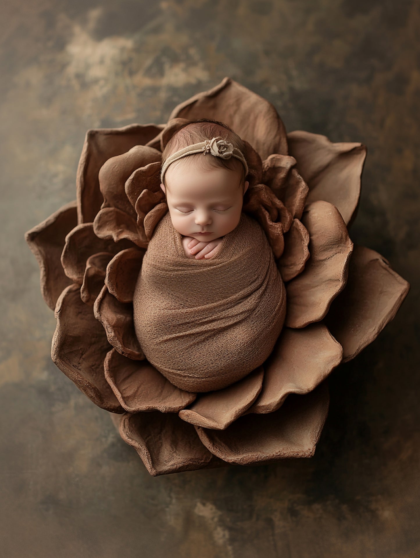 Clay Floral Neutrals Newborn Digital Backdrops, Newborn Background Set