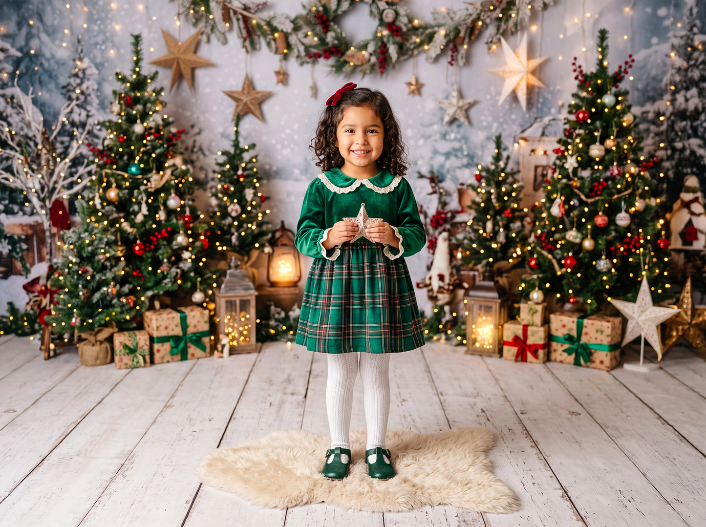 Cenários digitais coloridos de Natal, conjunto de cenários de Natal