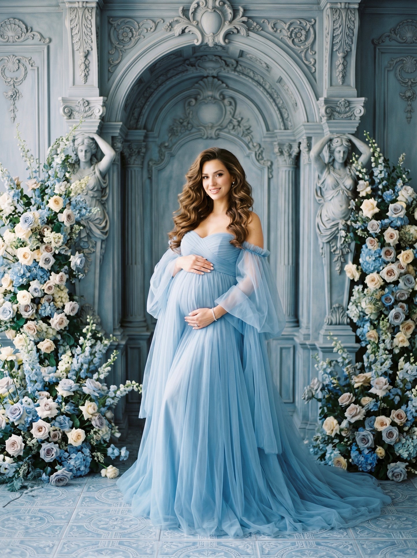 Floral Stone Digital Backdrop Set