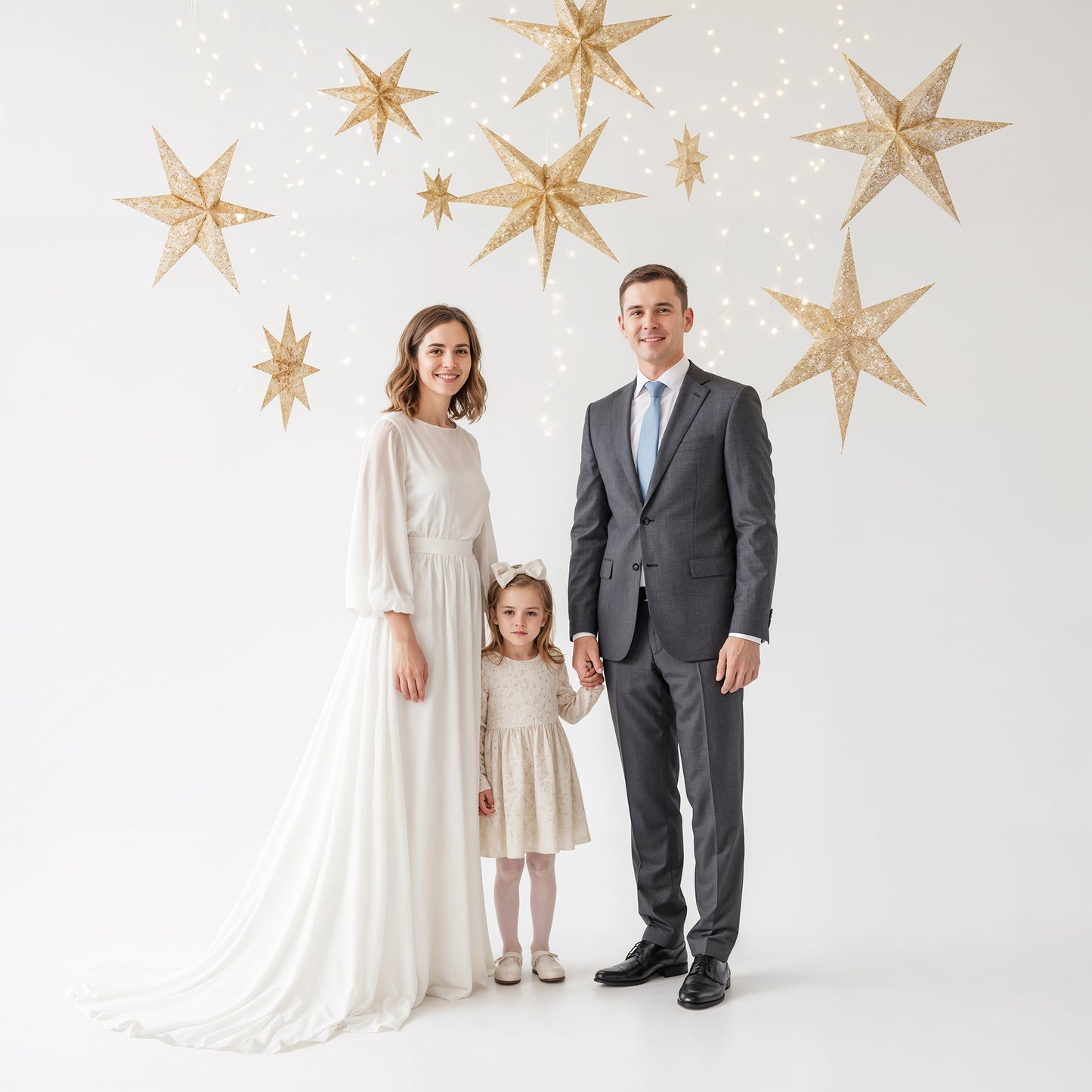 White Star Christmas Digital Backdrops Set