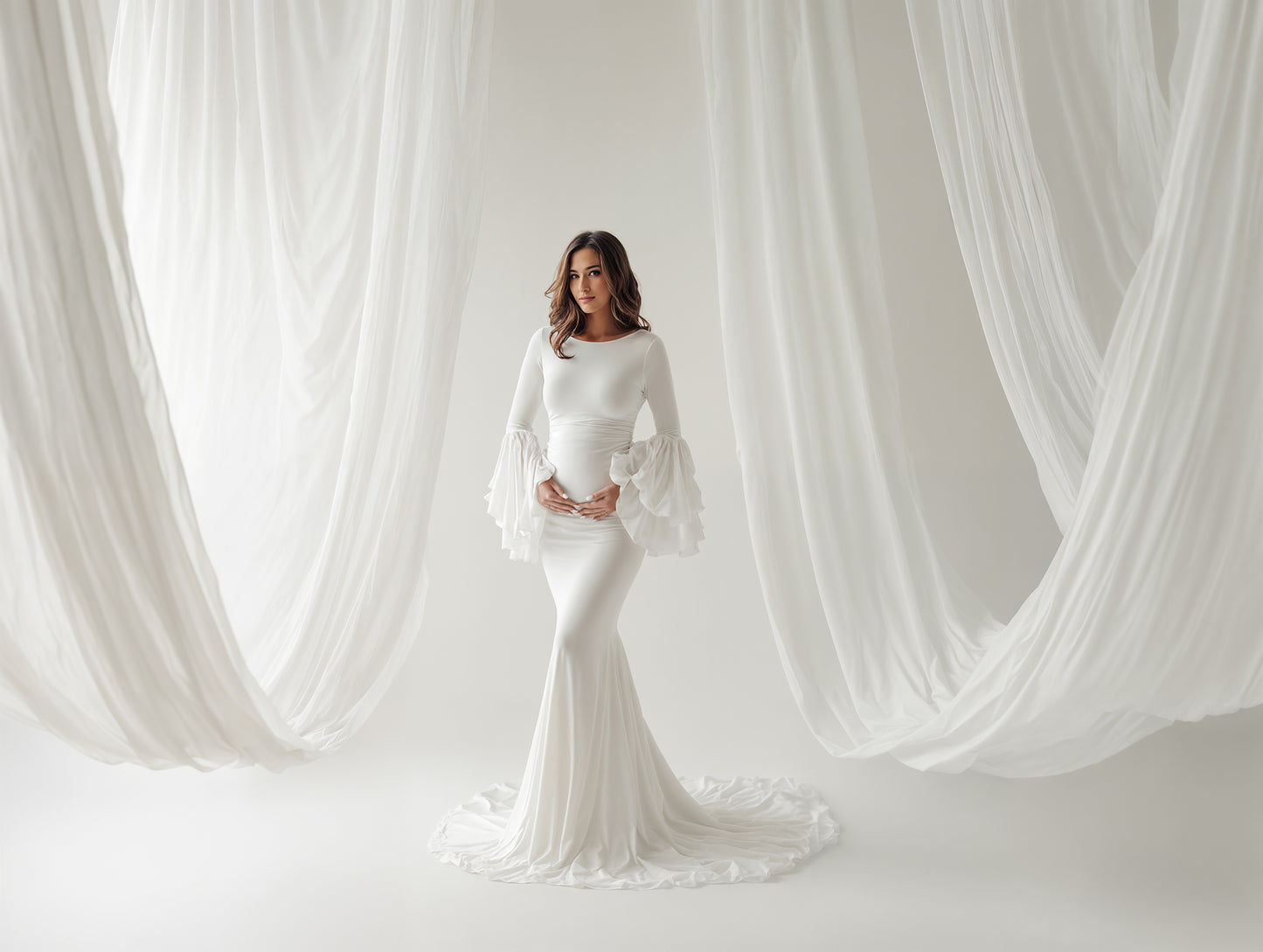 White Drapes Digital Backdrop Set