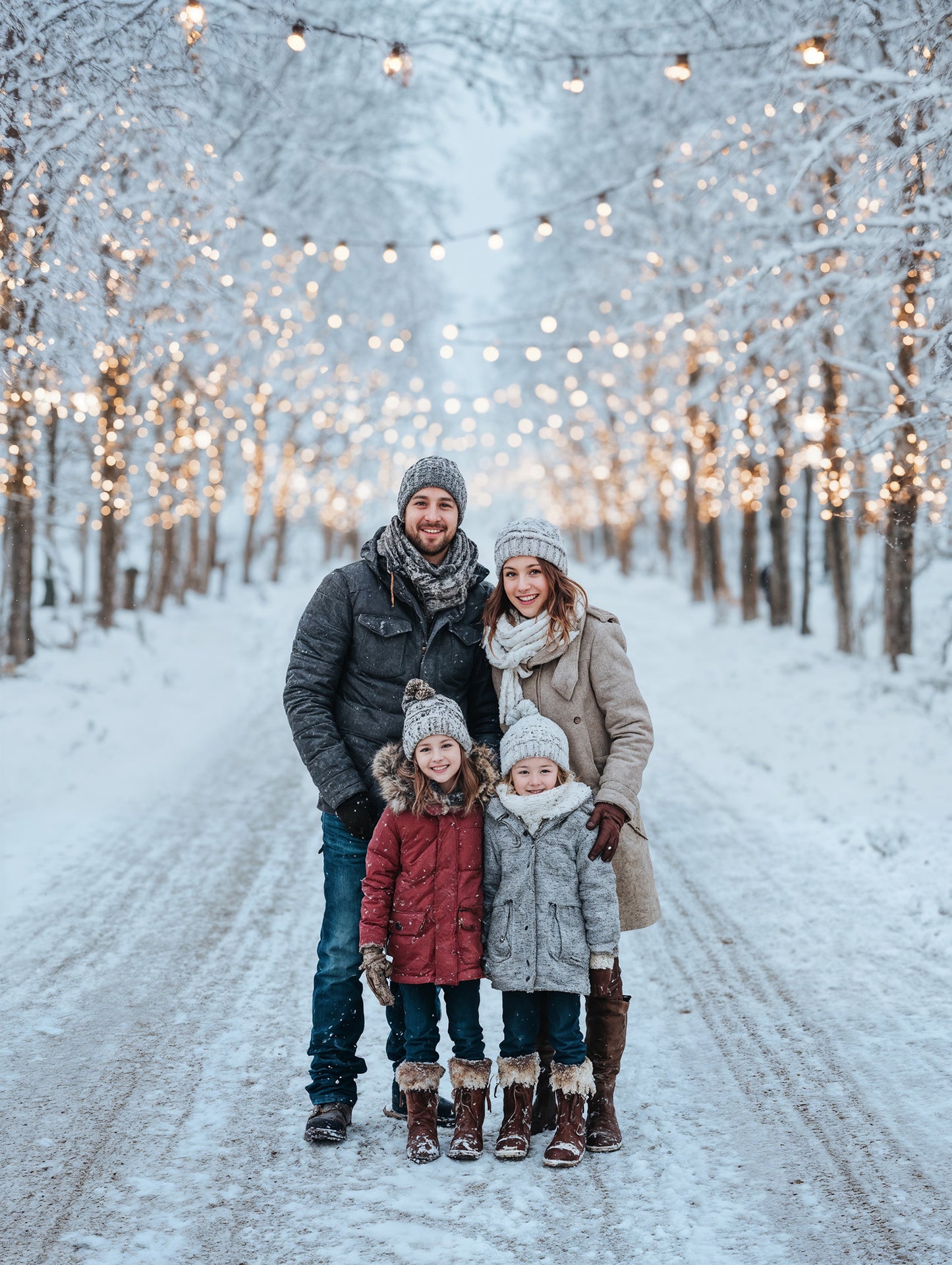 Snowy Days Christmas Digital Backdrops Set