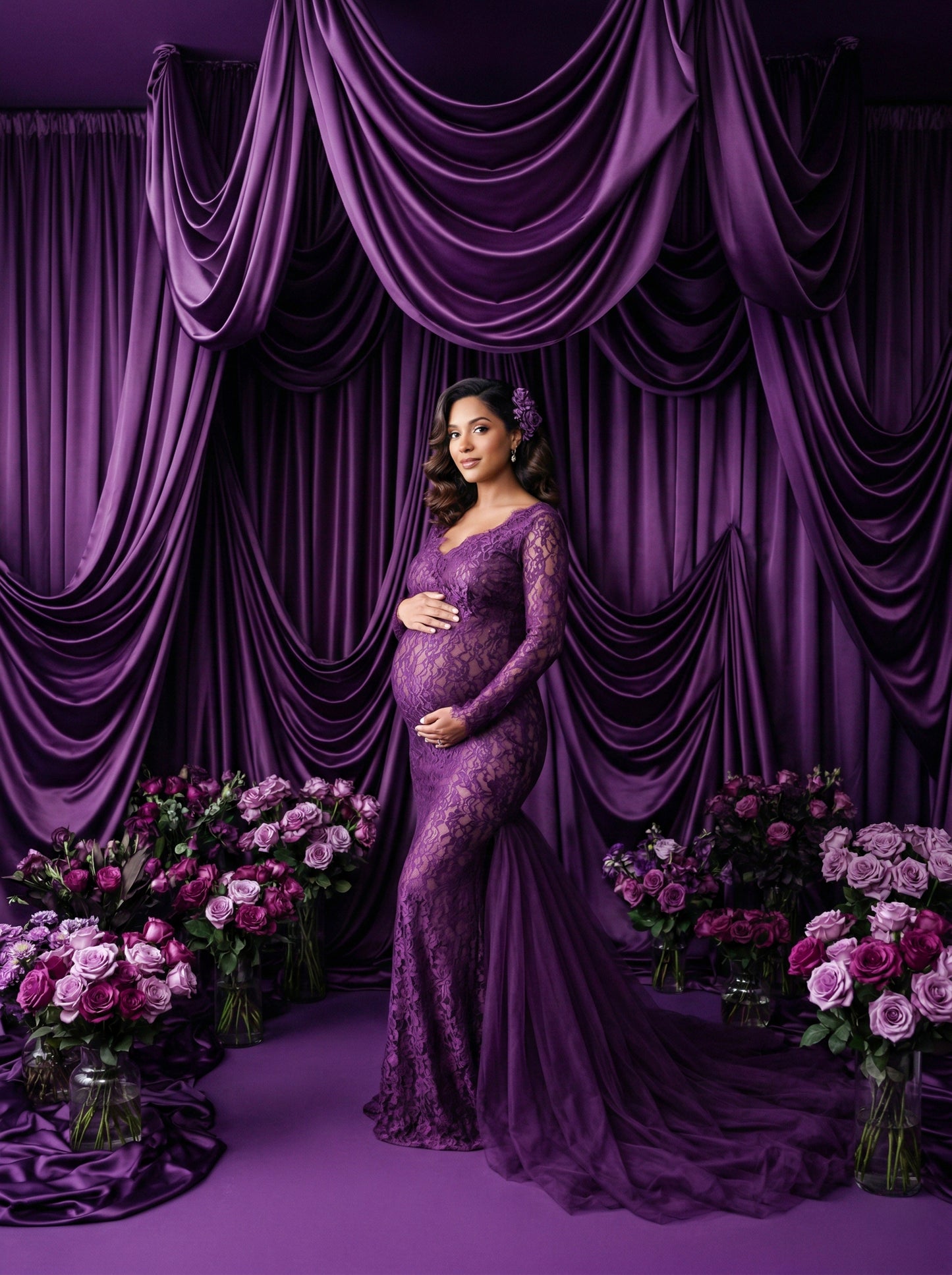 Rosey Vase Digital Backdrop Set