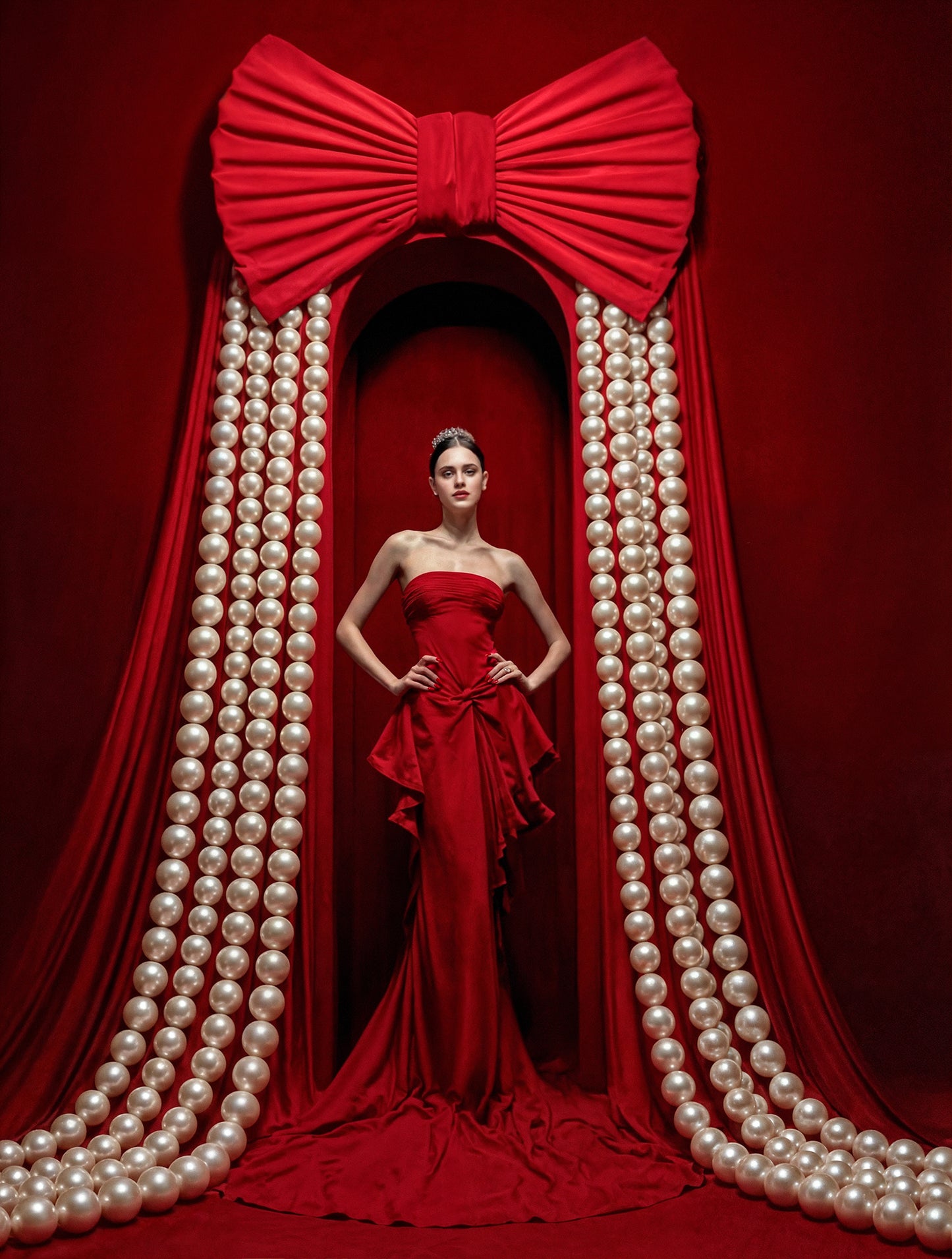 Valentine Bows Digital Backdrop Set