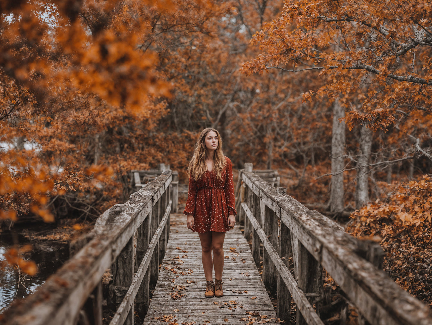 Fall Bridge Digital Backdrop Set