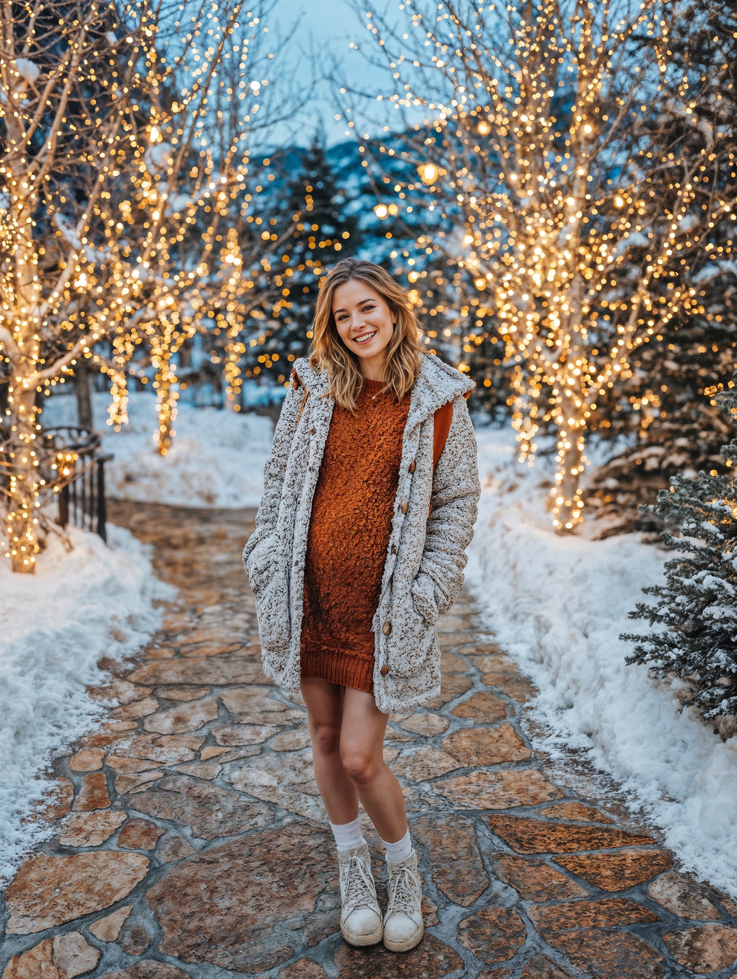 Snowy Days Christmas Digital Backdrops Set