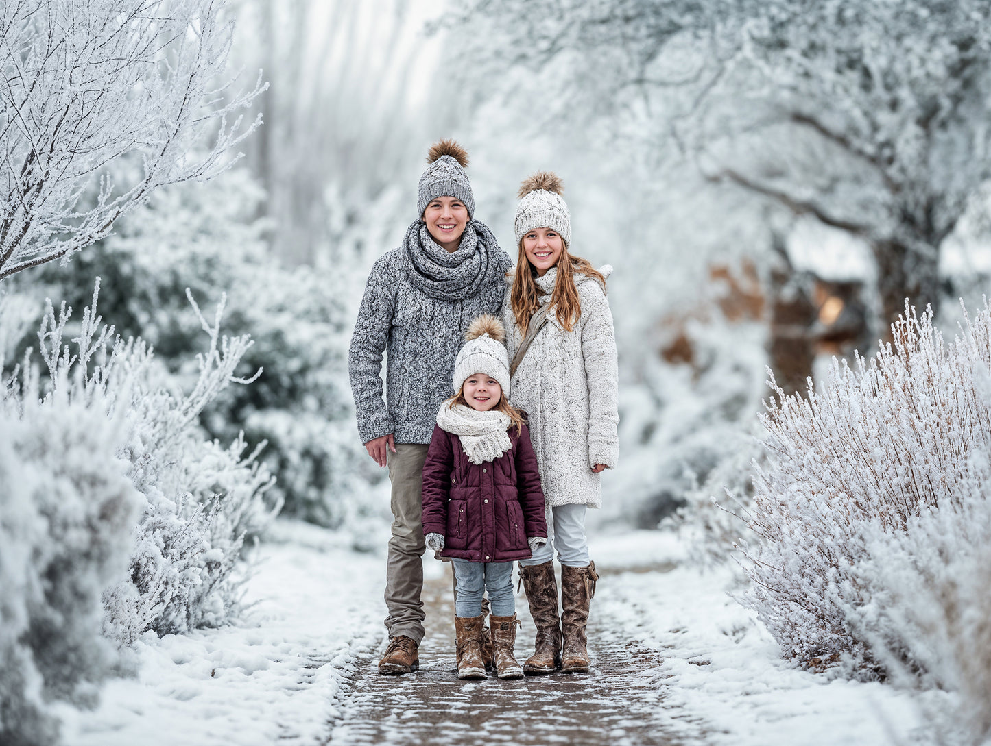Snowy Paths Christmas Digital Backdrops Set