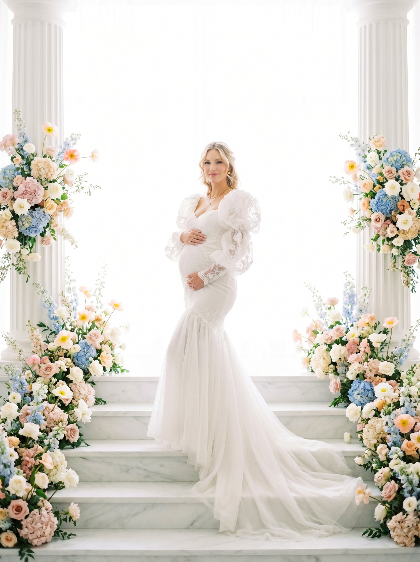 Backlit Stairs Digital Backdrop Set