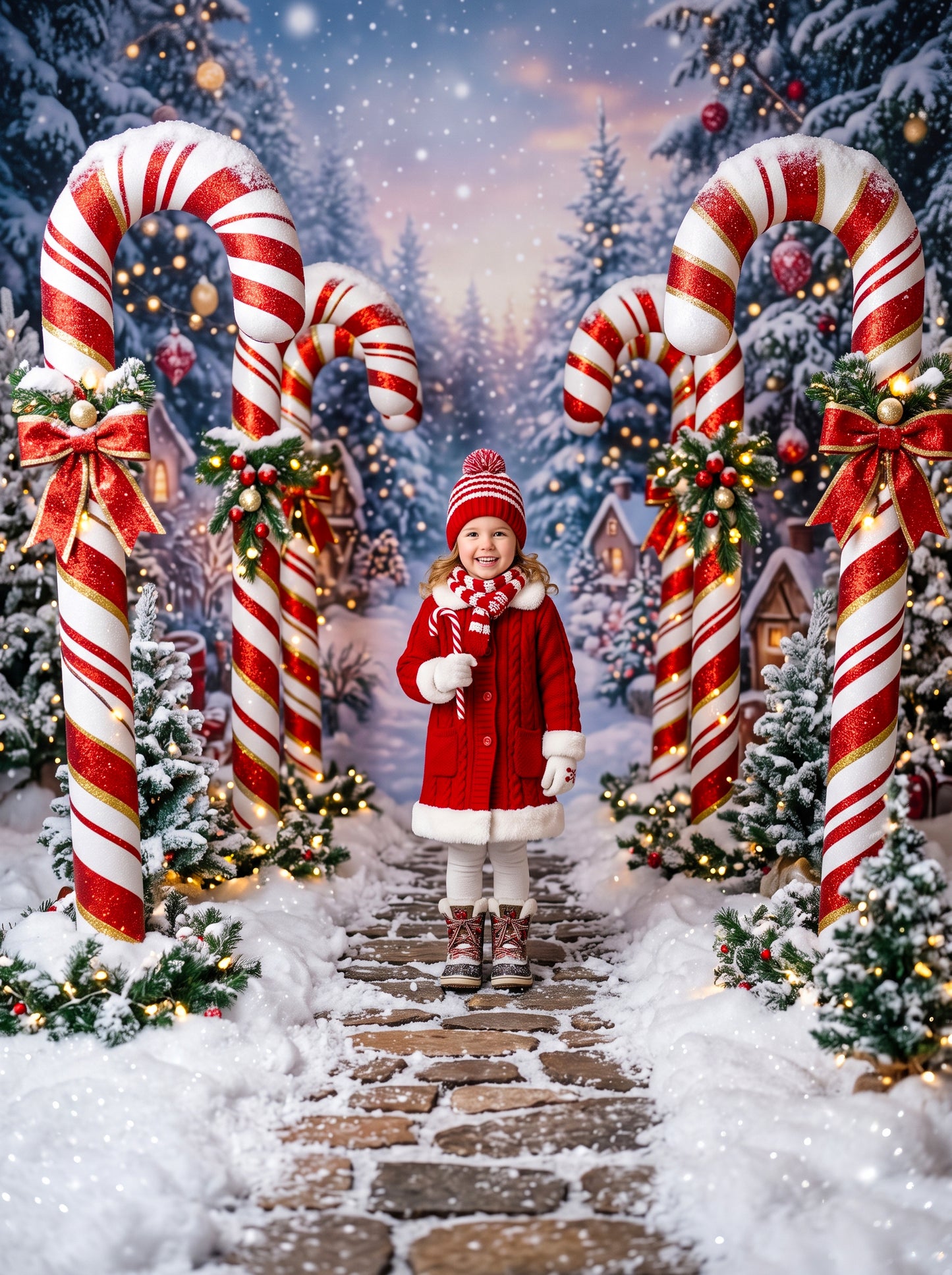 Cenários digitais coloridos de Natal, conjunto de cenários de Natal