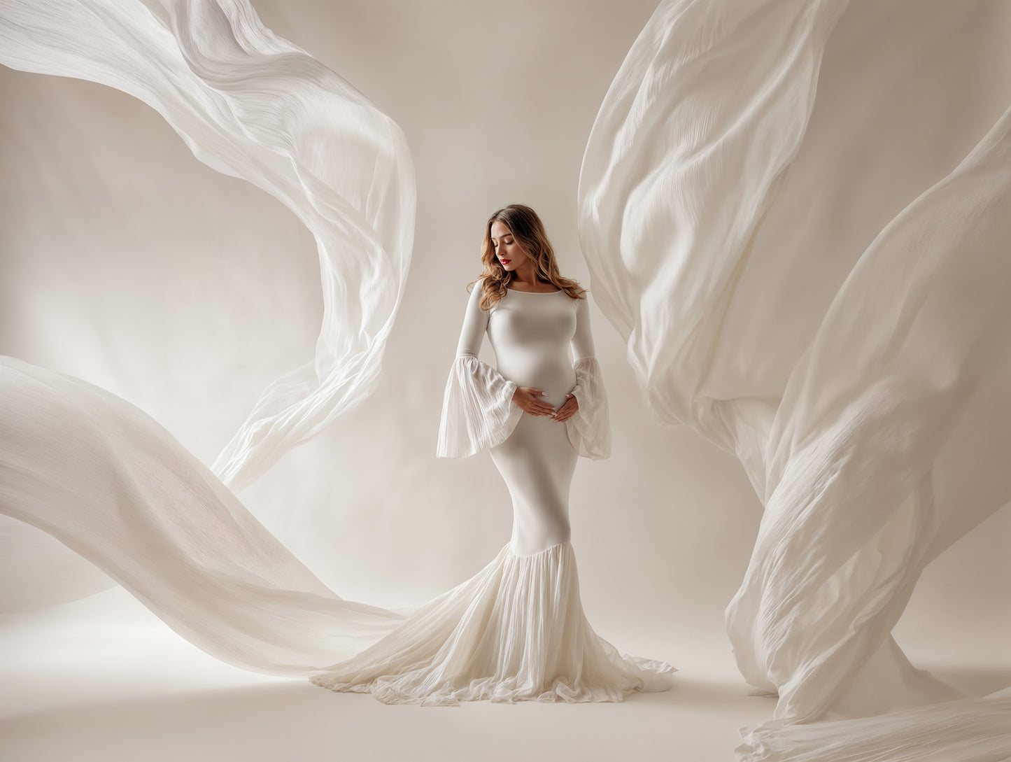 White Drapes Digital Backdrop Set