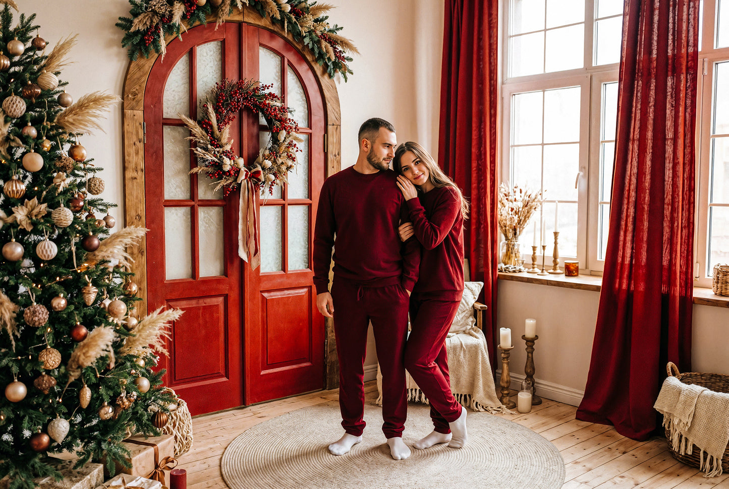 Boho Airy Xmas Digital Backdrop Set