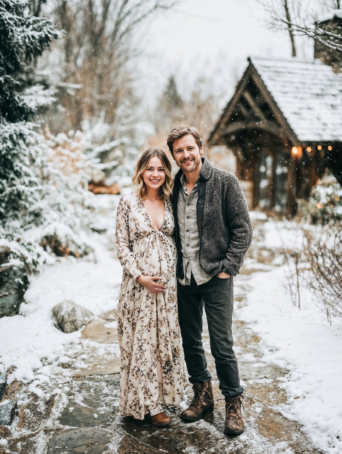 Snowy Paths Christmas Digital Backdrops Set