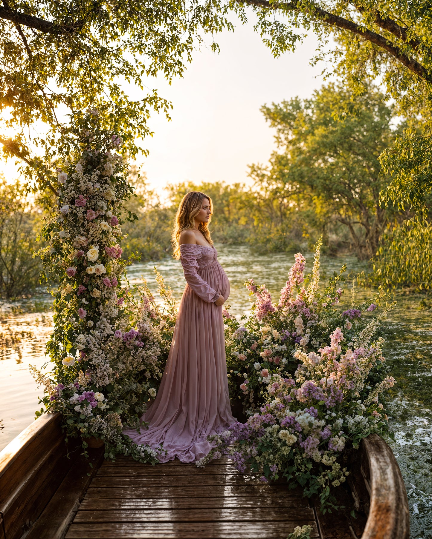 Boat of Roses Digital Backdrop Set