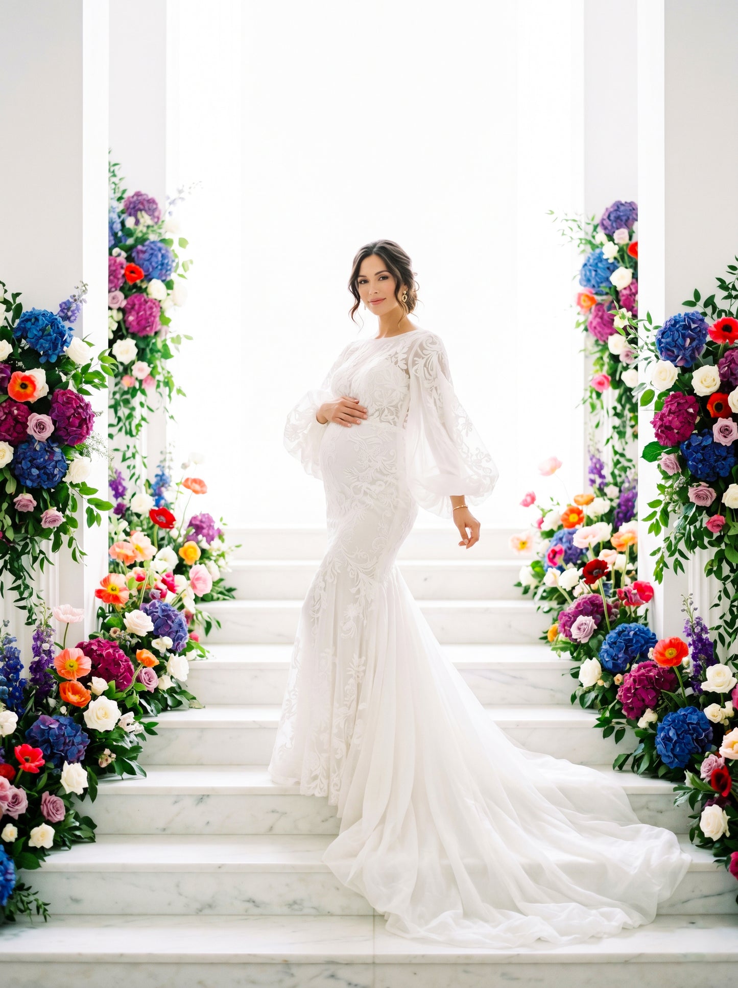 Backlit Stairs Digital Backdrop Set