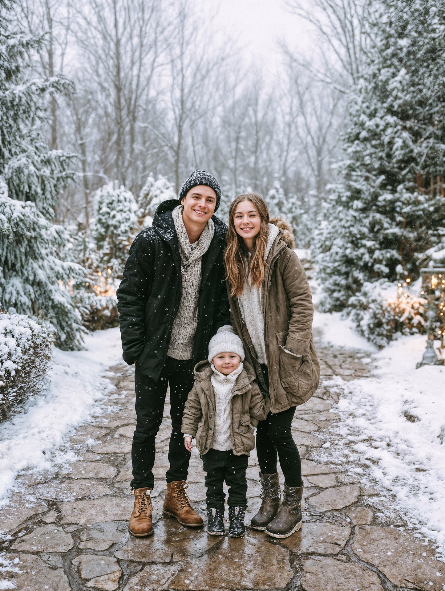 Snowy Paths Christmas Digital Backdrops Set