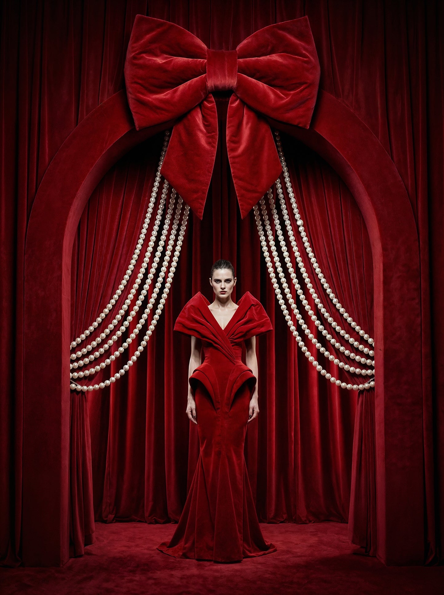 Valentine Bows Digital Backdrop Set