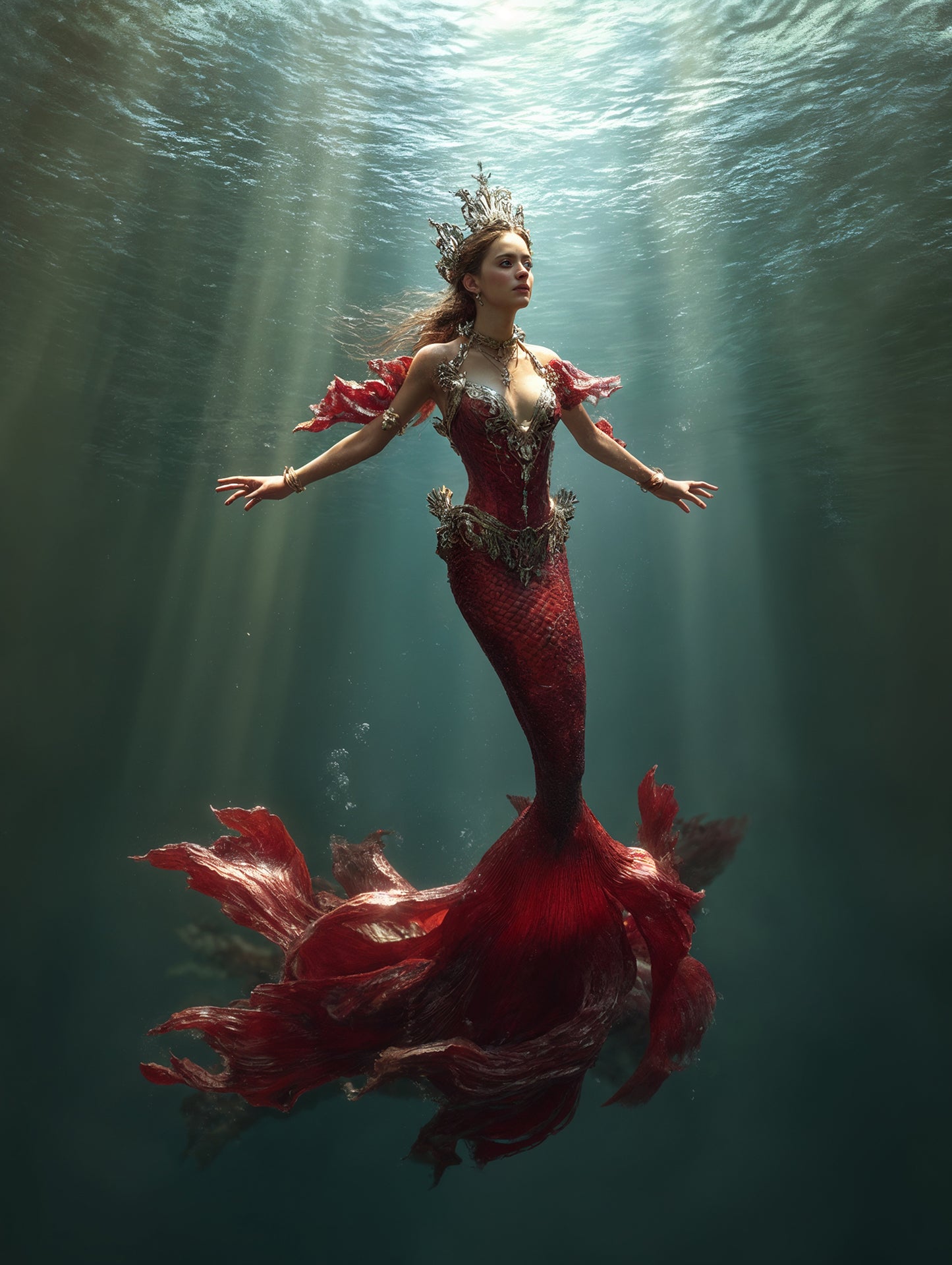 Mermaid Underwater Digital Backdrop Set